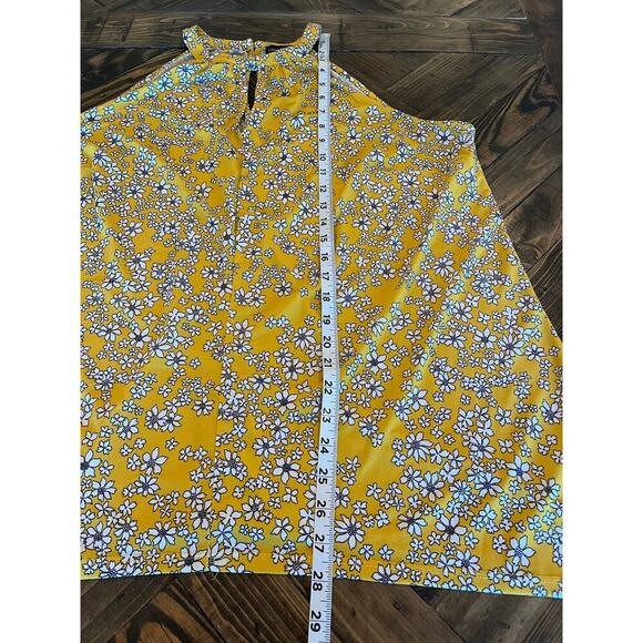 Lane Bryant Fairy Floral Top Women 14/16 Yellow Spring Summer Loose Stretchy - Picture 5 of 8